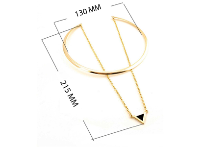 Long curve cord tassel with triangle fashion pendant